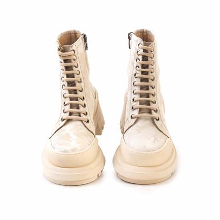 Rouge Kadın Hakiki Deri Eva Taban Bej Kamuflaj Günlük Bot