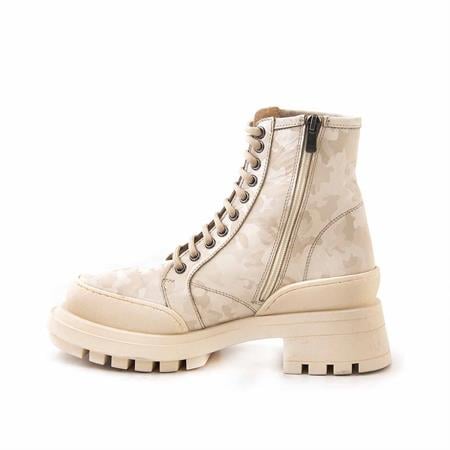 Rouge Kadın Hakiki Deri Eva Taban Bej Kamuflaj Günlük Bot