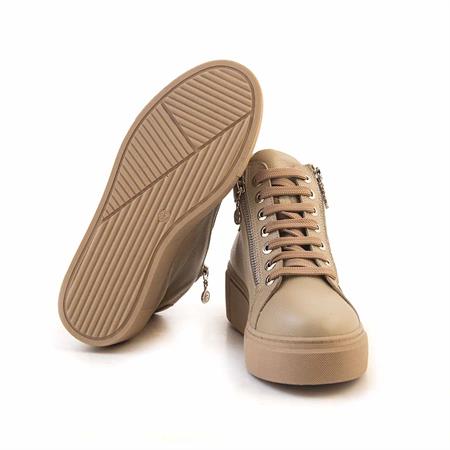 Rouge Kadın Hakiki Deri Termo Taban Koyu Bej Günlük Ayakkabı