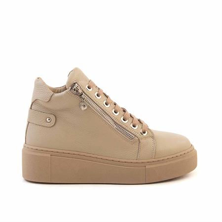 Rouge Kadın Hakiki Deri Termo Taban Koyu Bej Günlük Ayakkabı