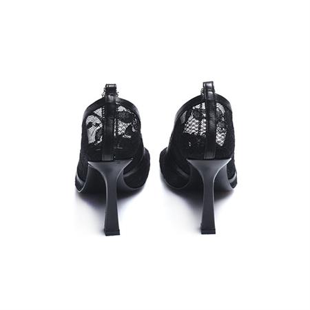 Rouge Kadın Hakiki Deri Kösele Taban Siyah Topuklu Ayakkabı