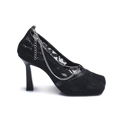 Rouge Kadın Hakiki Deri Kösele Taban Siyah Topuklu Ayakkabı