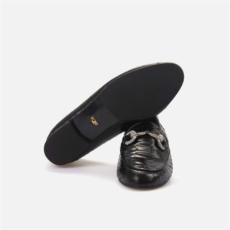 Rouge Kadın Yılan Tpu Taban Siyah Klasik Ayakkabı