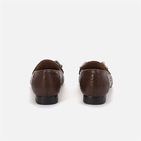 Rouge Kadın Yılan Tpu Taban Kahverengi Klasik Ayakkabı