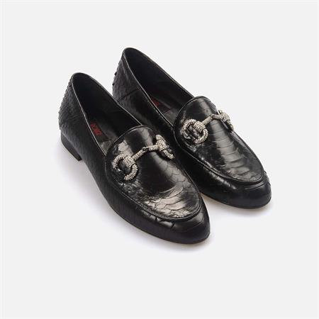 Rouge Kadın Yılan Tpu Taban Siyah Klasik Ayakkabı