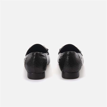 Rouge Kadın Yılan Tpu Taban Siyah Klasik Ayakkabı