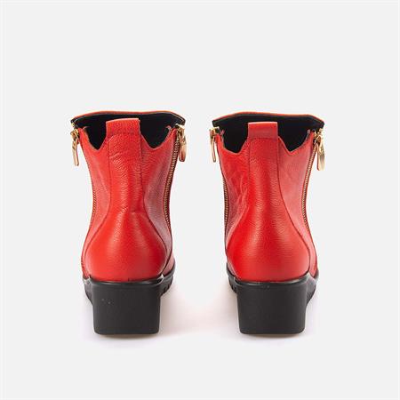 Rouge Kadın Hakiki Deri Kırmızı Günlük Bot