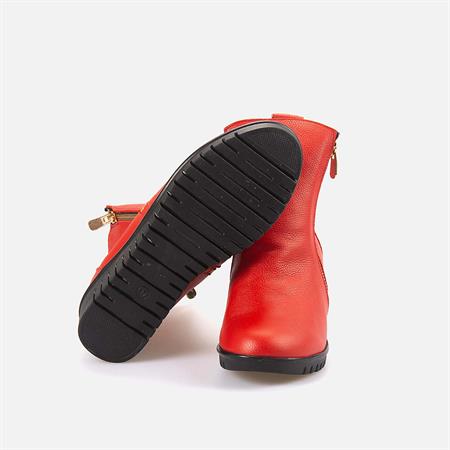 Rouge Kadın Hakiki Deri Kırmızı Günlük Bot