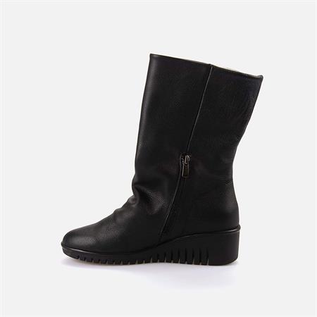 Rouge Kadın Hakiki Deri Siyah-Bej Günlük Bot