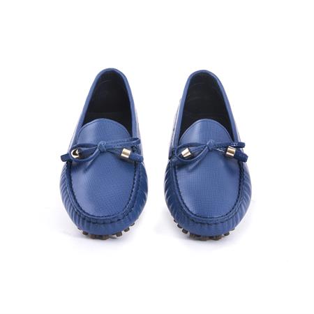 Rouge Kadın Hakiki Deri Kauçuk Taban Lacivert Loafer Konforlu Babet