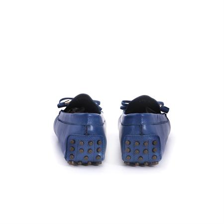 Rouge Kadın Hakiki Deri Kauçuk Taban Lacivert Loafer Konforlu Babet