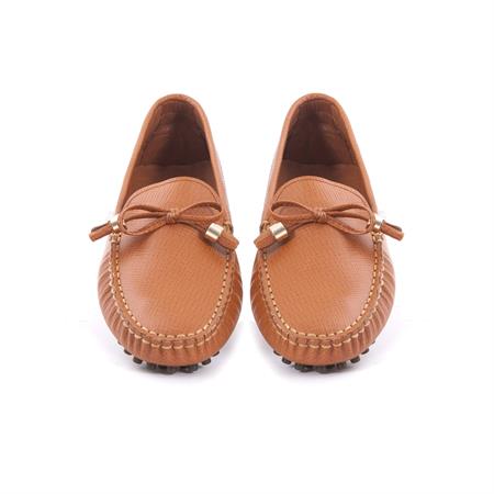 Rouge Kadın Hakiki Deri Kauçuk Taban Taba Loafer Konforlu Babet