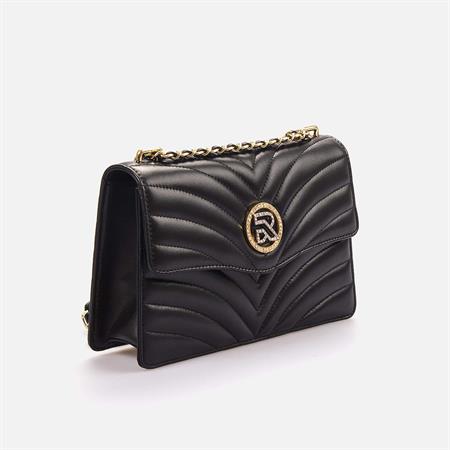 Rouge Kadın Hakiki Deri Siyah Omuz Çantası 