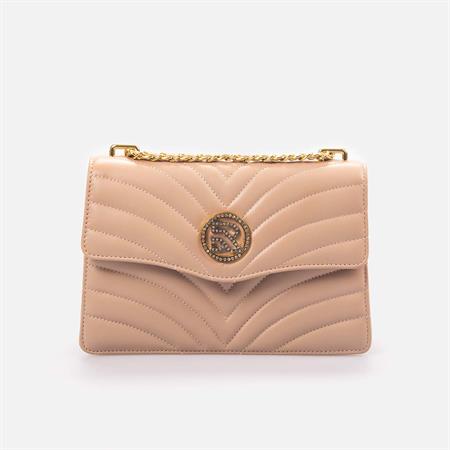 Rouge Kadın Hakiki Deri Bej Omuz Çantası 