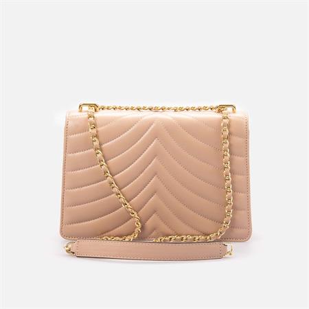 Rouge Kadın Hakiki Deri Bej Omuz Çantası 