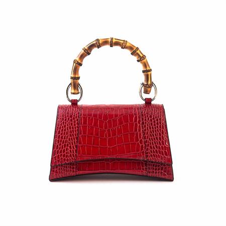 Rouge Kadın Hakiki Deri Kırmızı Kroko Omuz Çantası 