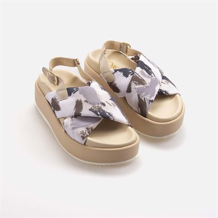 Rouge Kadın Hakiki Deri Eva Taban Bej Sandalet 