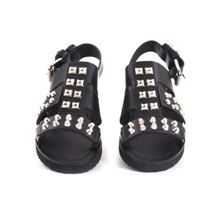 Rouge Kadın Hakiki Deri Kauçuk Taban Siyah Sandalet 