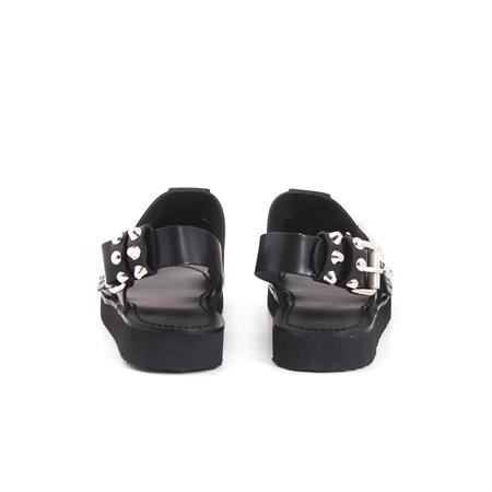 Rouge Kadın Hakiki Deri Kauçuk Taban Siyah Sandalet 