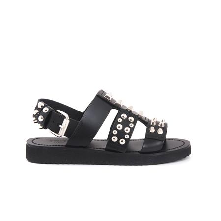 Rouge Kadın Hakiki Deri Kauçuk Taban Siyah Sandalet 