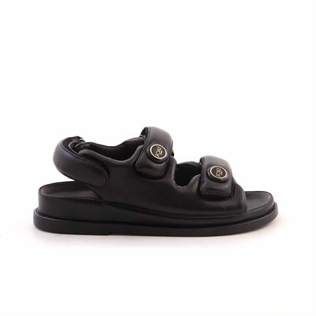 Rouge Kadın Hakiki Deri Kauçuk Taban Siyah Sandalet Ayakkabı