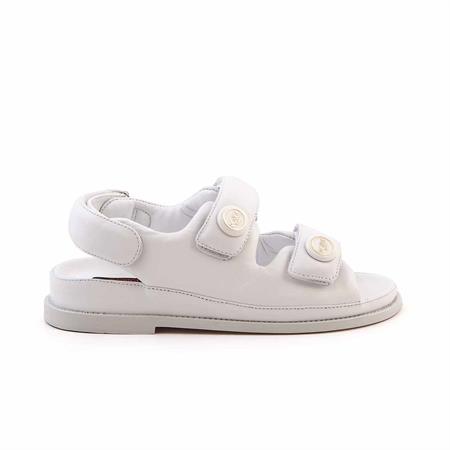 Rouge Kadın Hakiki Deri Kauçuk Taban Beyaz Sandalet Ayakkabı