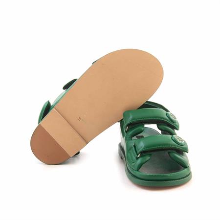 Rouge Kadın Hakiki Deri Kauçuk Taban Yeşil Sandalet Ayakkabı