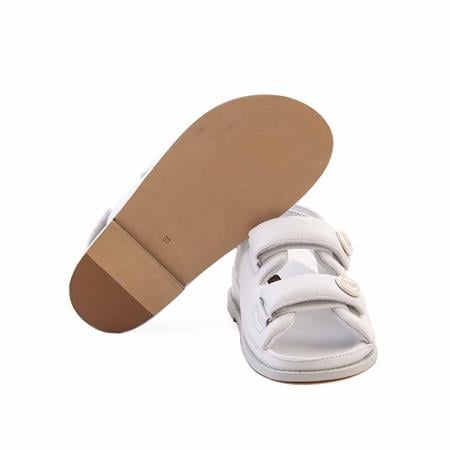 Rouge Kadın Hakiki Deri Kauçuk Taban Beyaz Sandalet Ayakkabı