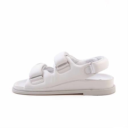 Rouge Kadın Hakiki Deri Kauçuk Taban Beyaz Sandalet Ayakkabı