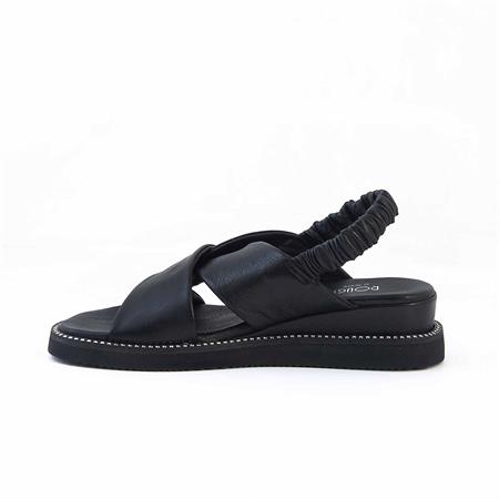 Rouge Kadın Hakiki Deri Eva Taban Siyah Sandalet 