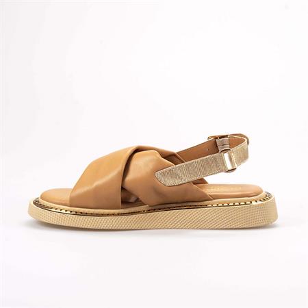 Rouge Kadın Hakiki Deri Eva Taban Bej Sandalet 