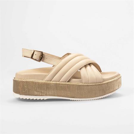 Rouge Kadın Hakiki Deri Eva Taban Ecru Sandalet 