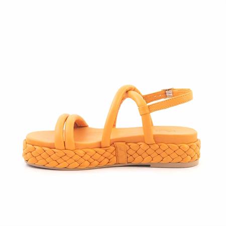 Rouge Kadın Hakiki Deri Kauçuk Taban Orange Sandalet 