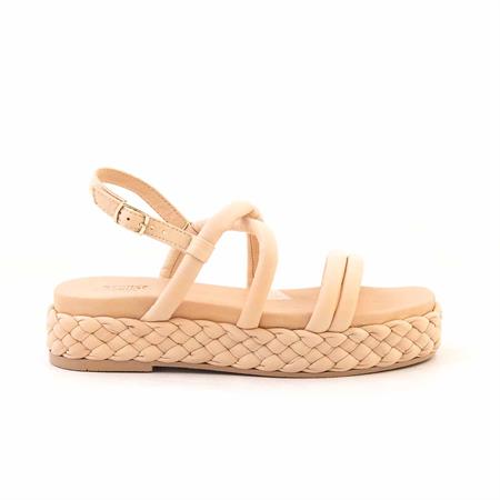 Rouge Kadın Hakiki Deri Kauçuk Taban Bej Sandalet 