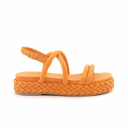 Rouge Kadın Hakiki Deri Kauçuk Taban Orange Sandalet 