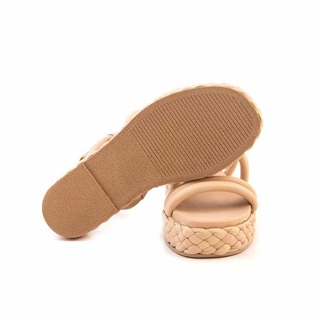 Rouge Kadın Hakiki Deri Kauçuk Taban Bej Sandalet 