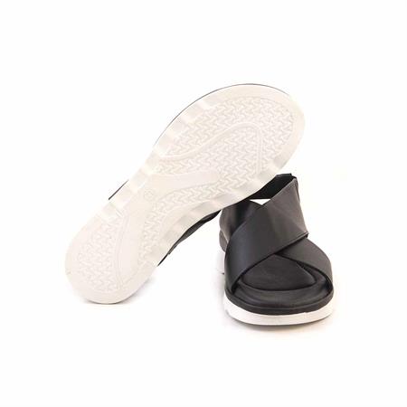 Rouge Kadın Hakiki Deri Kauçuk Taban Siyah Sandalet 