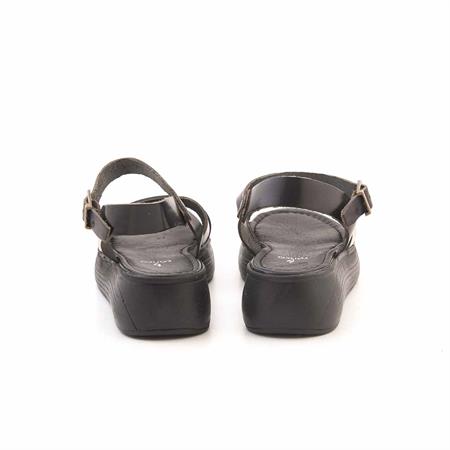 Rouge Kadın Hakiki Deri Siyah-Platin Sandalet Ayakkabı