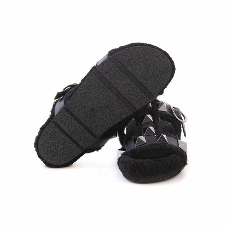 Rouge Kadın Hakiki Deri Microlight Taban Siyah Terlik Sandalet