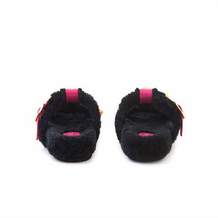 Rouge Kadın Hakiki Deri Microlight Taban Siyah-Fusya Terlik Sandalet