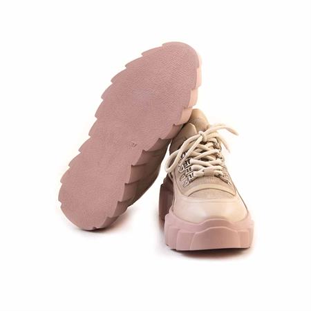 Rouge Kadın Hakiki Deri Termo Taban Bej Süet Spor & Sneaker Ayakkabı