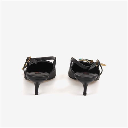 Rouge Kadın Taşlı Toka Detaylı Slingback Sivri Burun 6cm Topuklu Ayakkabı 7124