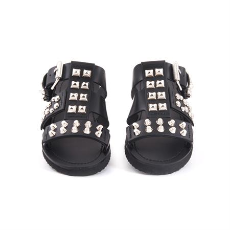 Rouge Kadın Hakiki Deri Kauçuk Taban Siyah Terlik Terlik