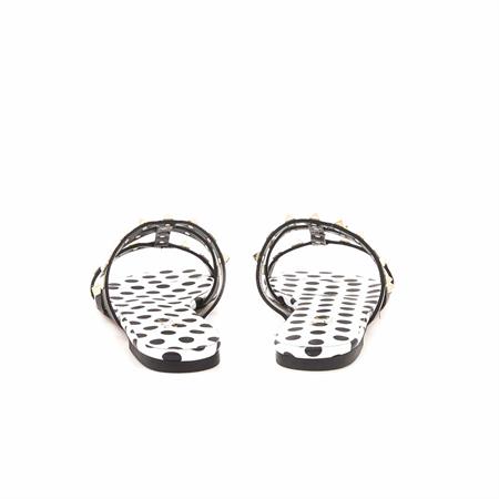 Rouge Kadın Hakiki Deri Neolit Taban Siyah - Beyaz Terlik Terlik