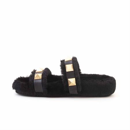 Rouge Kadın Hakiki Deri Microlight Taban Siyah Terlik Terlik