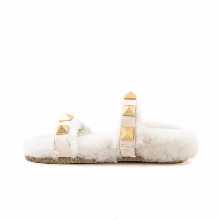 Rouge Kadın Hakiki Deri Microlight Taban Beyaz Terlik Terlik