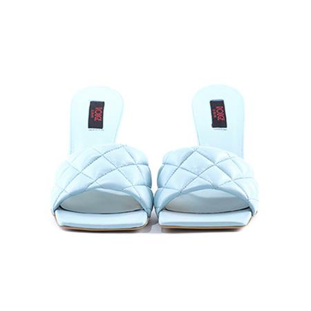 Rouge Kadın Rugan Deri Neolit Taban Mavi Terlik Terlik