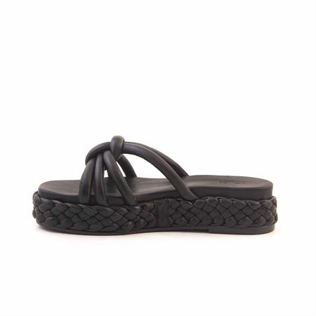 Rouge Kadın Hakiki Deri Kauçuk Taban Siyah Terlik Terlik