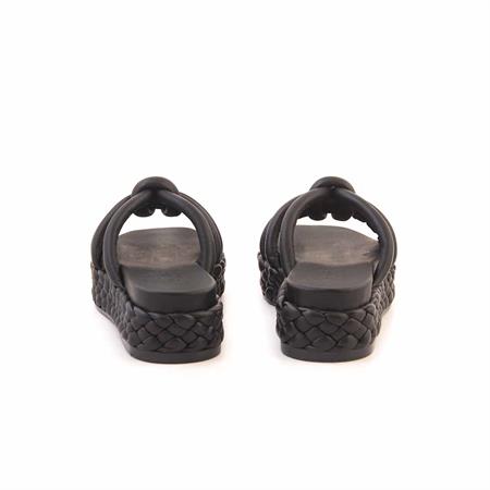 Rouge Kadın Hakiki Deri Kauçuk Taban Siyah Terlik Terlik