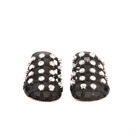 Rouge Kadın Hakiki Deri Kauçuk Taban Siyah Terlik Terlik